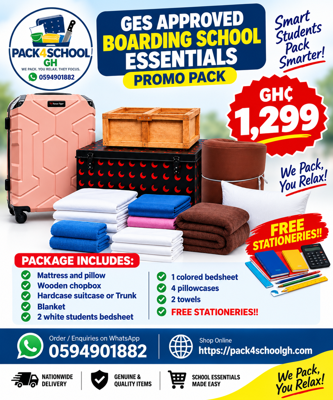 GES APPROVED BOARDING SCHOOL ESSENTIALS PROMO PACK ( wooden Chopbox)